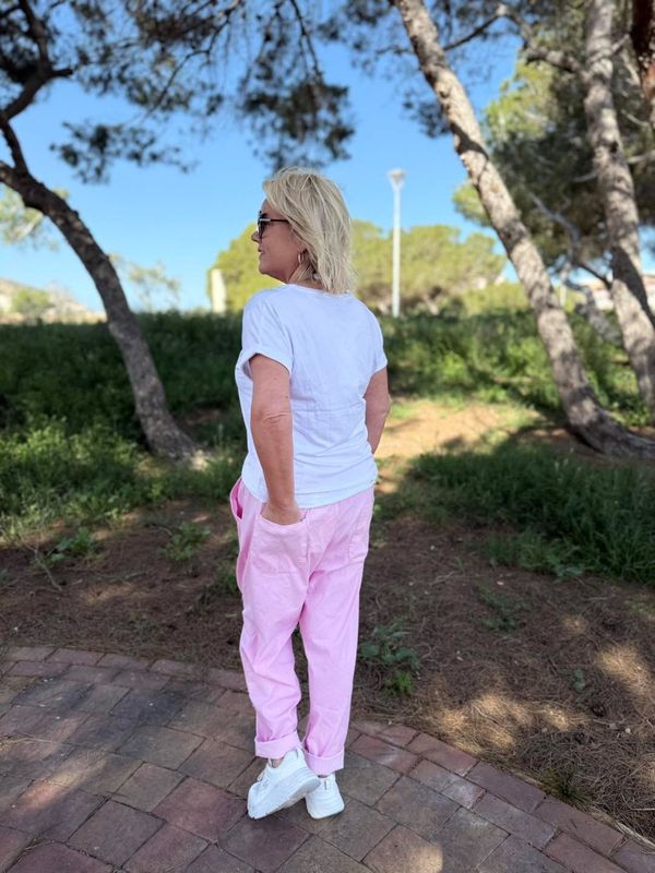 Line chino pants rosa