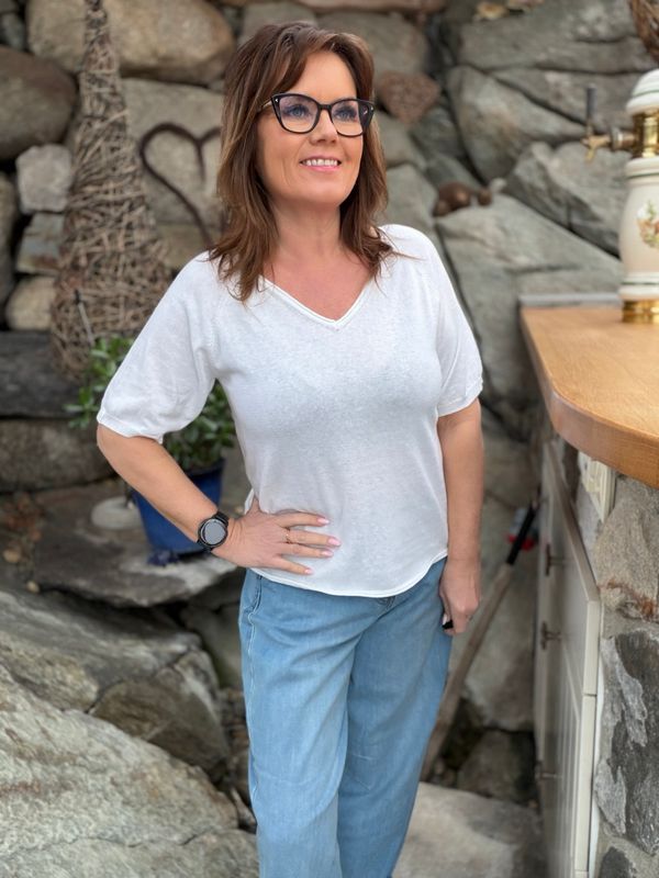 Romane knit bluse hvit