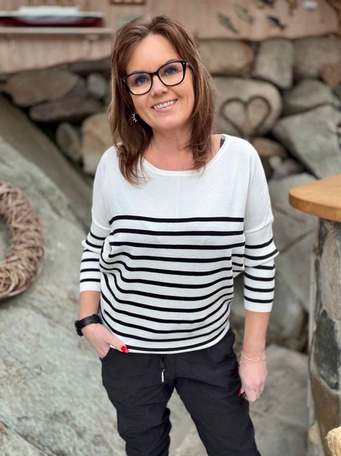 Hovedbilde Mila striper Ice Black Stripe - White