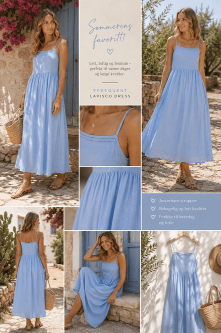 Hovedbilde ANDREA Kjole – Chambray Blue 