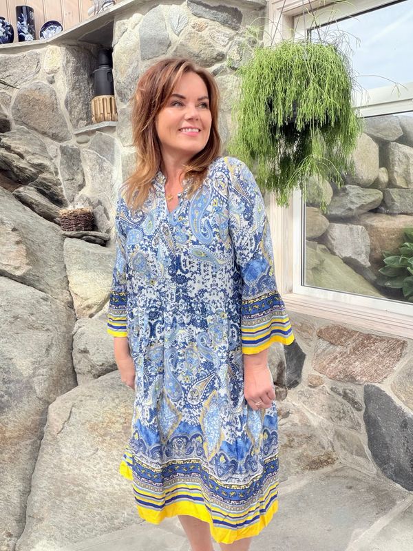 Paisley dress blå 