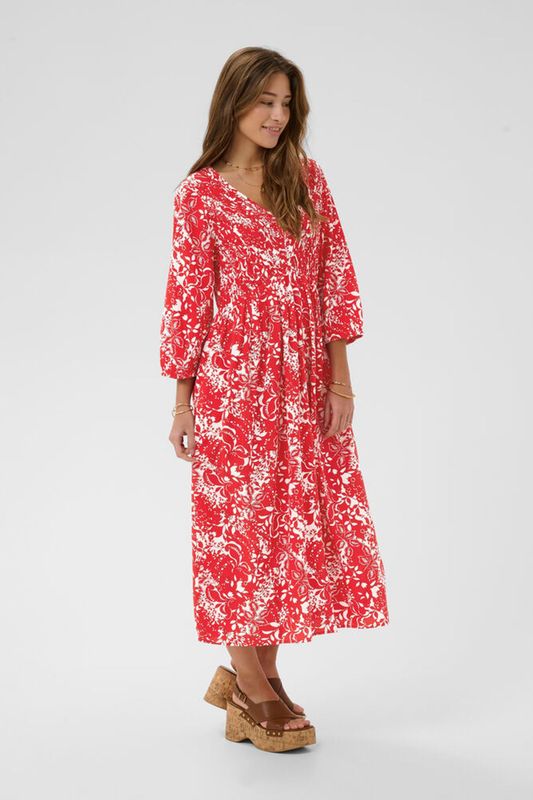 Tiah smock kjole rød