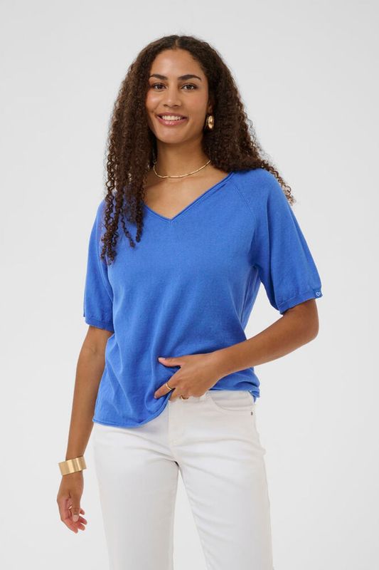 Romane knit bluse blå
