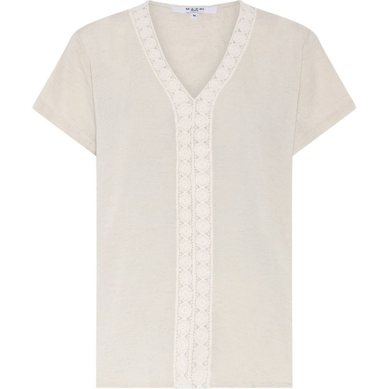 Emb bluse sand
