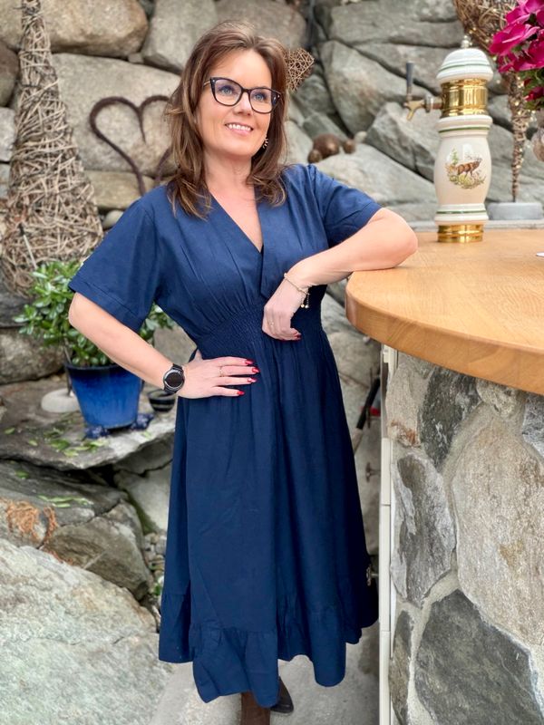 Vicky smock dress navy