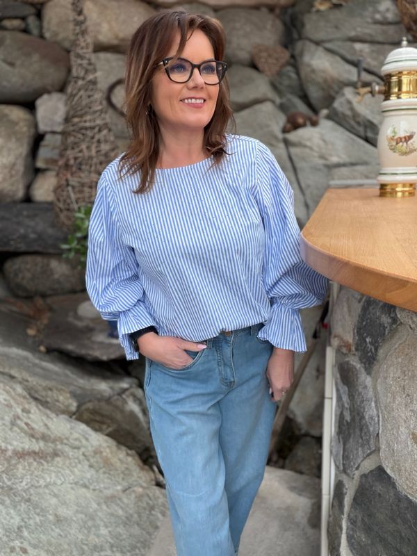 STRIPE SPARKLING BLOUSE 