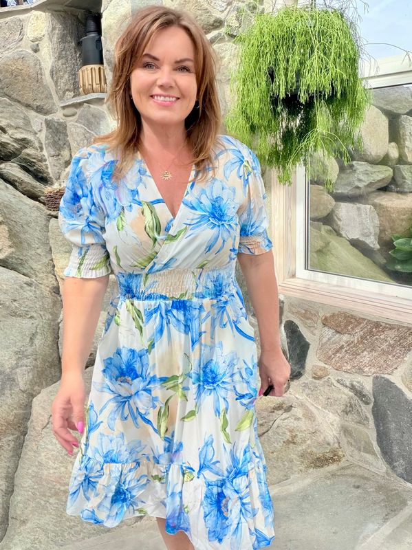 Bella short dress 7002 blå