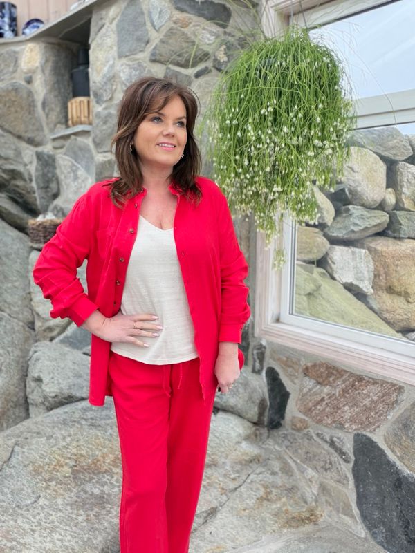 Lava lin ankel pants rød