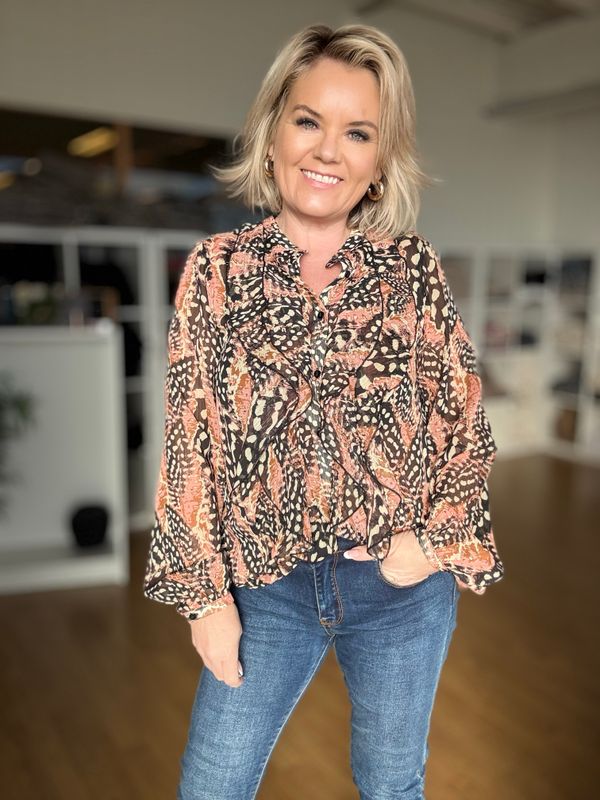 Piril bluse korall