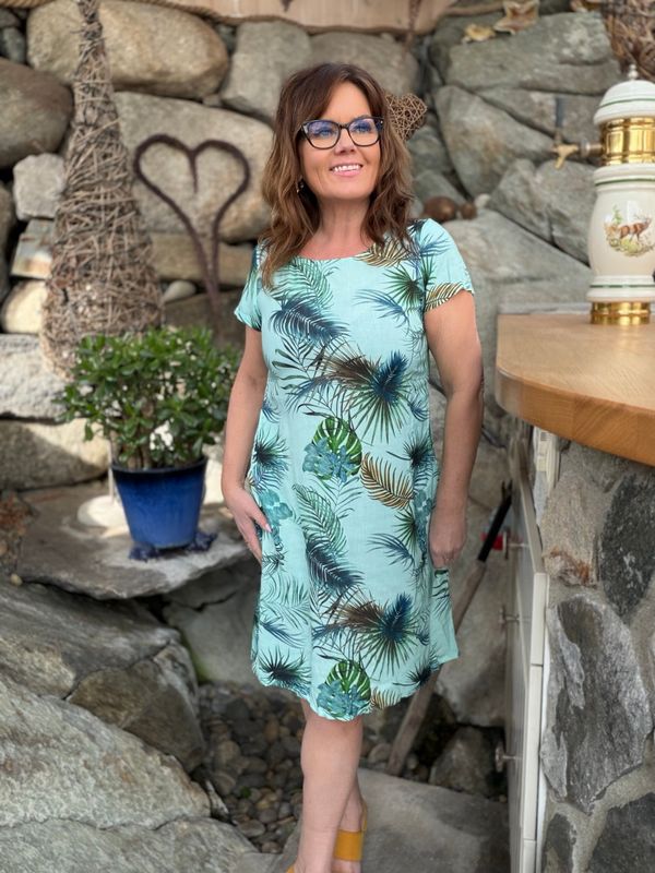 Palm linen dress 