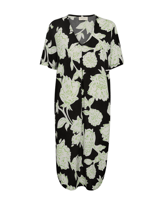 Floi dress Black w. Bud Green