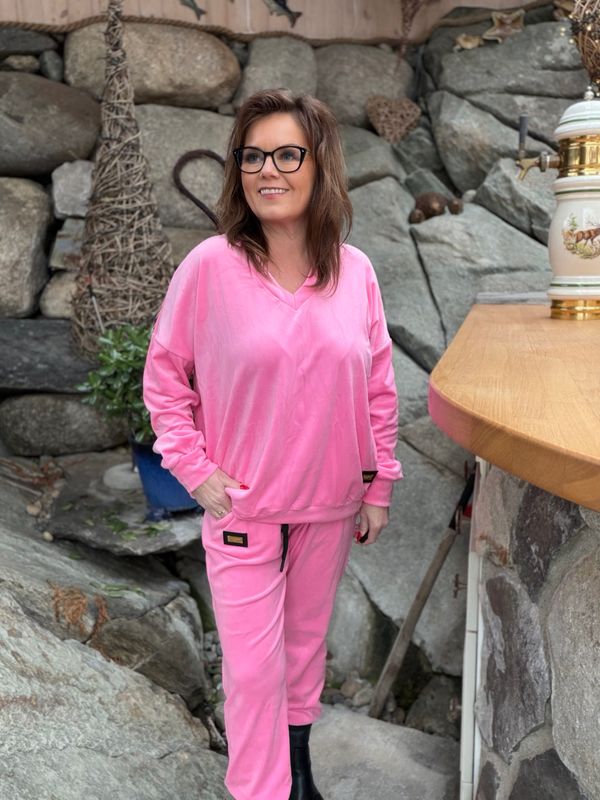  Lux Velour sett rosa