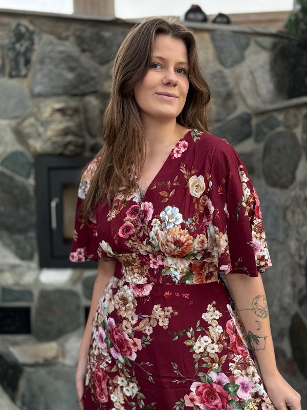 Pernille kjole bordaux