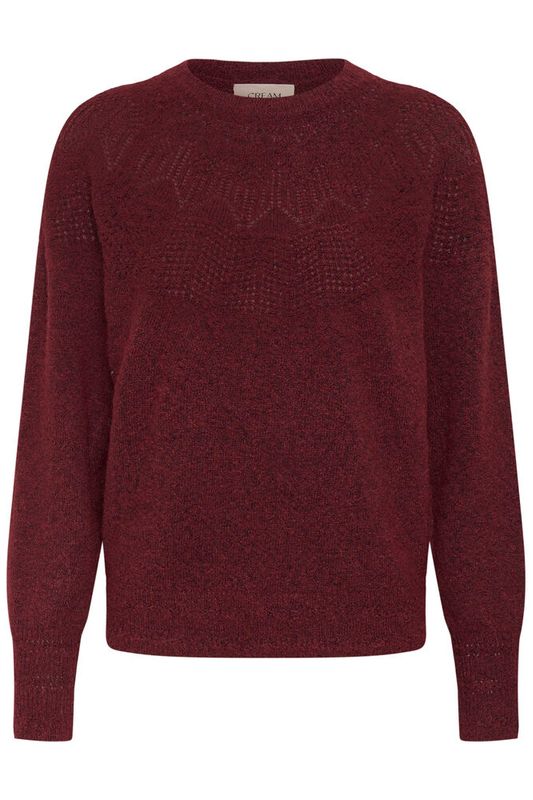 Junah Pointelle Pullover cabaret red
