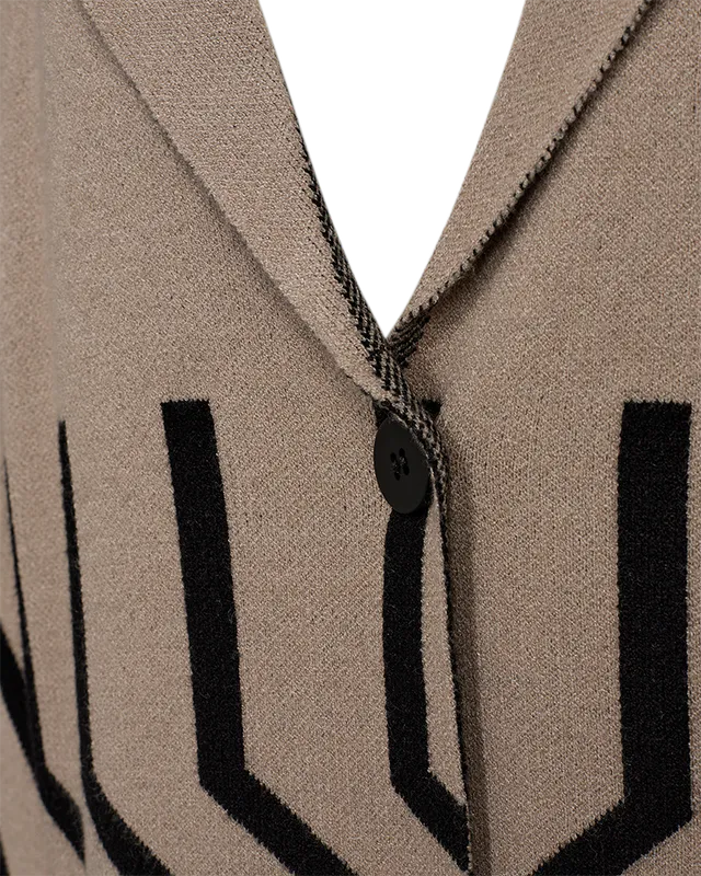 Claura cardigan Simply Taupe w. Black